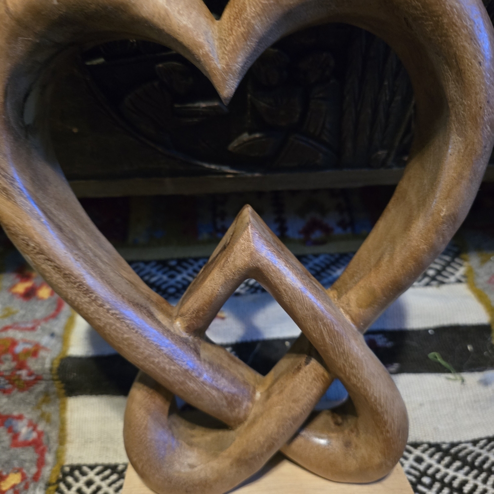 Handcrafted Wooden Heart Sculpture, Wedding, Anniversary, Engagement, Valentine